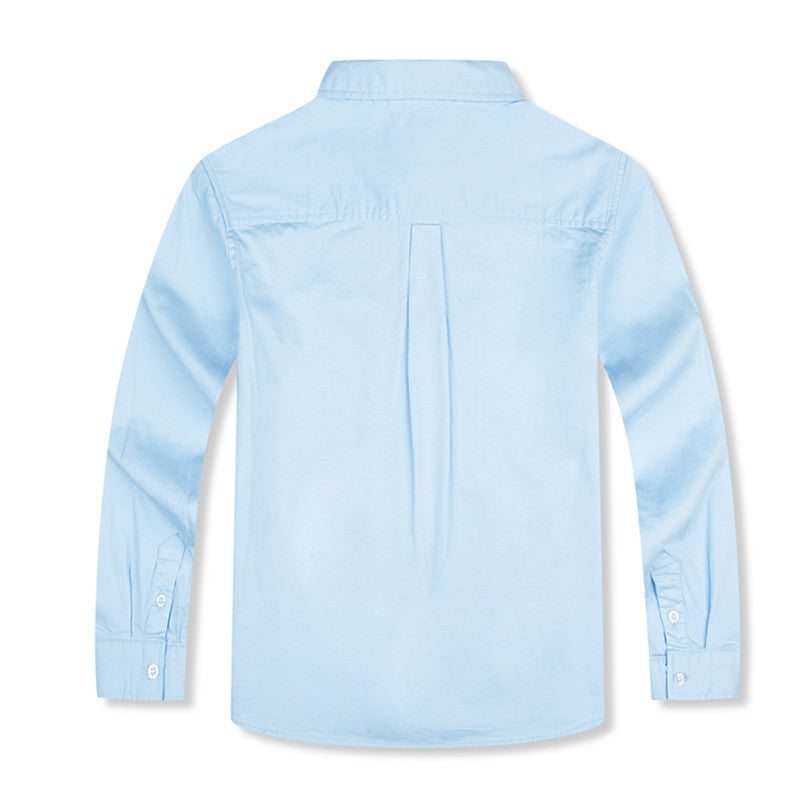 Exquisite Children's Dress Shirt British Style Solid Color Cotton Boy Bow Tie Shirt Shirt