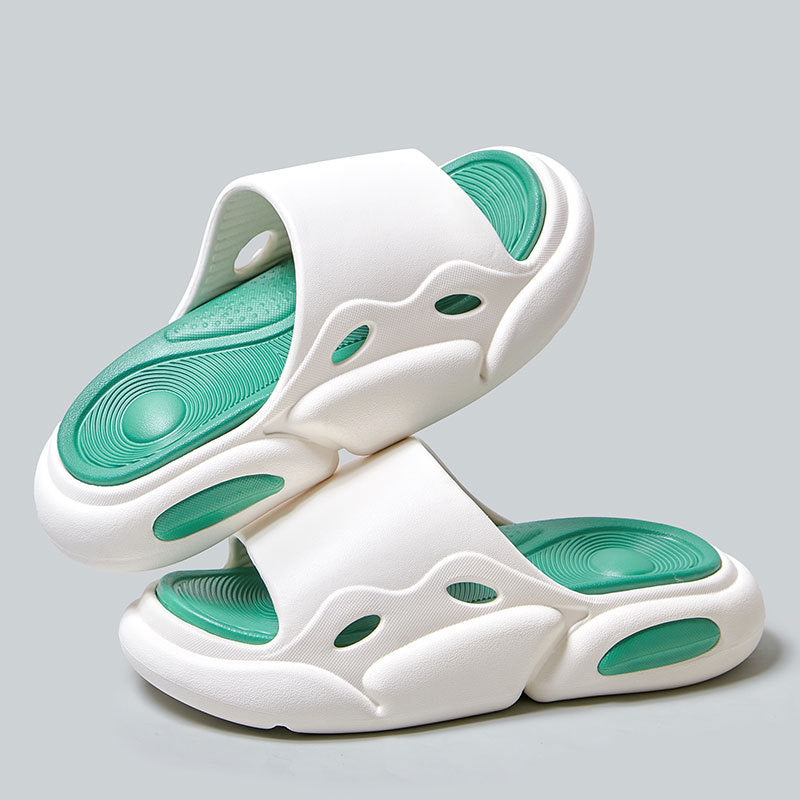 Chaussons à semelles épaisses pour femmes, pantoufles deux couleurs pour couple | chaussures de plage | chaussures d'été de loisirs d'extérieur pour femmes hommes