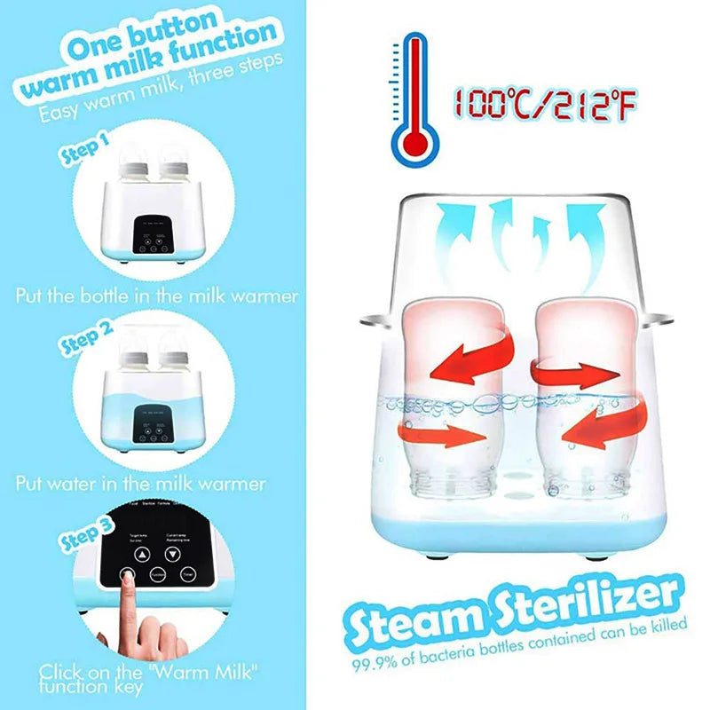 Baby Bottle Sterilizer Milk Warmer 6 In 1 Multi function Automatic Intelligent Thermostat Baby Milk Bottle Disinfection Thermos