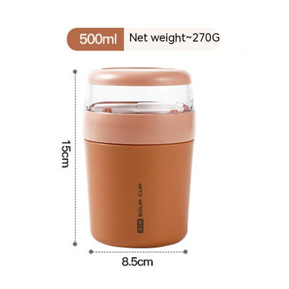 316 Stainless Steel Breakfast Cup With Cover Spoon