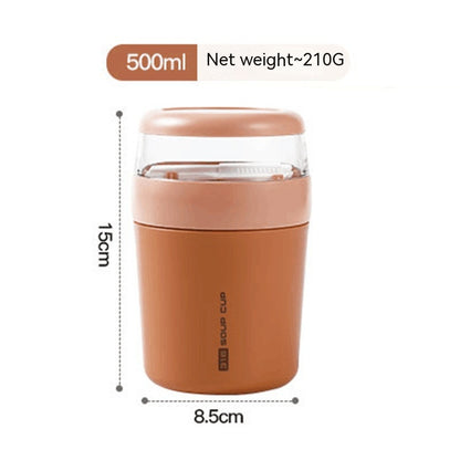 316 Stainless Steel Breakfast Cup With Cover Spoon