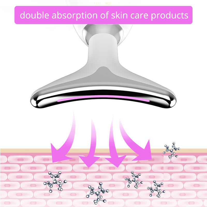 EMS Thermique Cou De Levage Et Serrer Masseur Électrique Microcourants Rides Remover LED Photon Visage Dispositif de Beauté Pour Femme