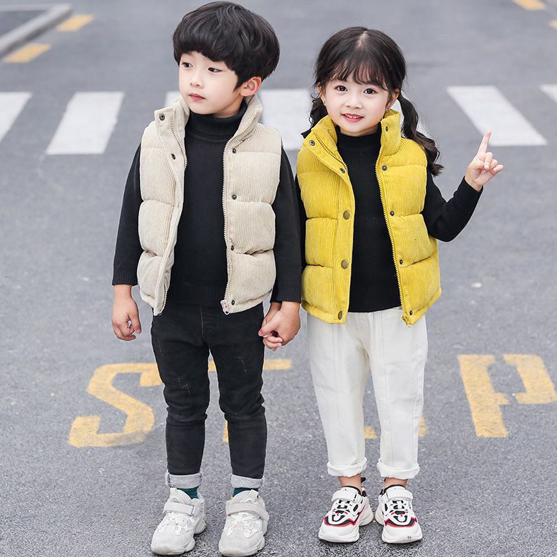 Children's Cotton Vest Padded Jacket Corduroy