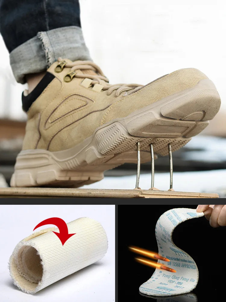 2023 Work Safety Shoes Men Lightweight Safety Boots Indestructible Work Sneakers Women Kevlar Insole Protective Steel Toe Shoes