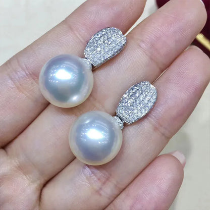 Huitan Luxuryr Women Silver Color Temperament Elegant Lady Earrings Wedding Pashion Jewelry