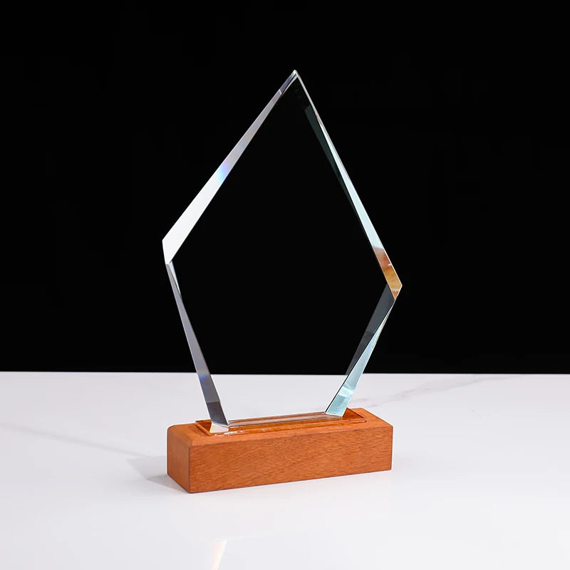 Hot Sell Crystal Trophy Free Custom Engraving Logo Annual Outstanding Staff Award Business Event Souvenir Winner Prize Gifts