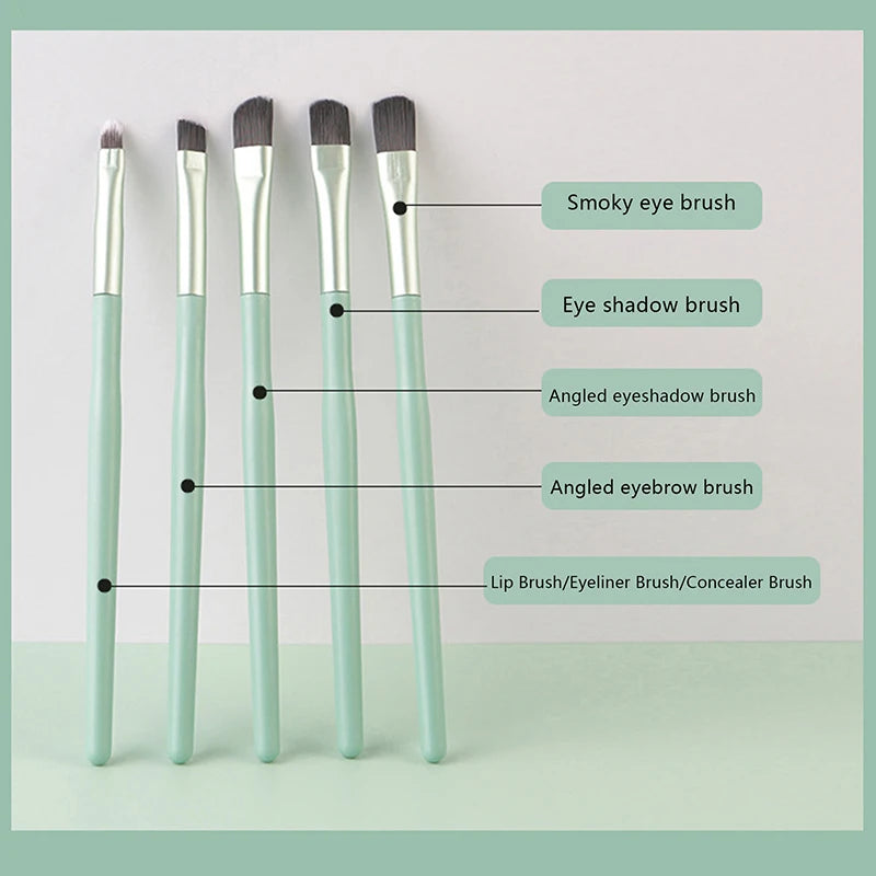 5pcs Mini Eye Shadow Brushes Set Ultra Soft Diffuse Beauty
