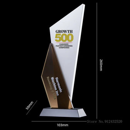 Creative Customized K9 Crystal Trophy, Engraved Upscale Authorization Plate, Honor Award, Excellent Employee Trophy, 1Pc