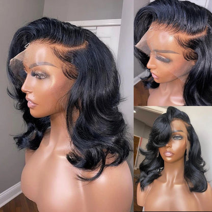 Brazilian Body Wave Short Bob Wig 13x4 Lace Front Human Hair Wigs for Women