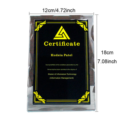 Free Customized Crystal Trophy Certificate Dance Competition Awards Gifts Home Room Decoration Accessory