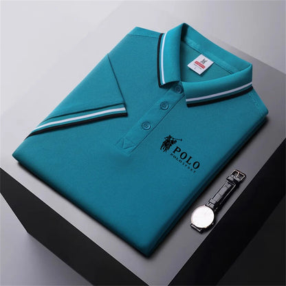 Men Breathable T-Shirt Business And Leisure POLO Shirt Summer New Fashion Short Sleeve Clothes Solid Color Comfortable Pullovers