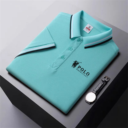Men Breathable T-Shirt Business And Leisure POLO Shirt Summer New Fashion Short Sleeve Clothes Solid Color Comfortable Pullovers