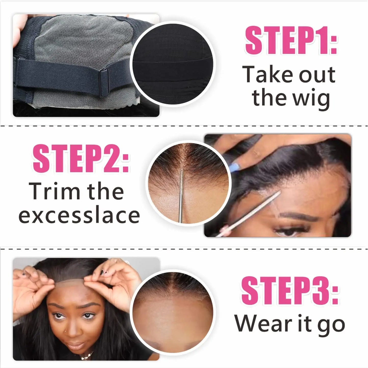 Wigs For Women Undetectable 4x4 Ready To Go Human Hair Wigs Pre Cut Lace Closure Wig