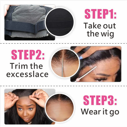 Wigs For Women Undetectable 4x4 Ready To Go Human Hair Wigs Pre Cut Lace Closure Wig