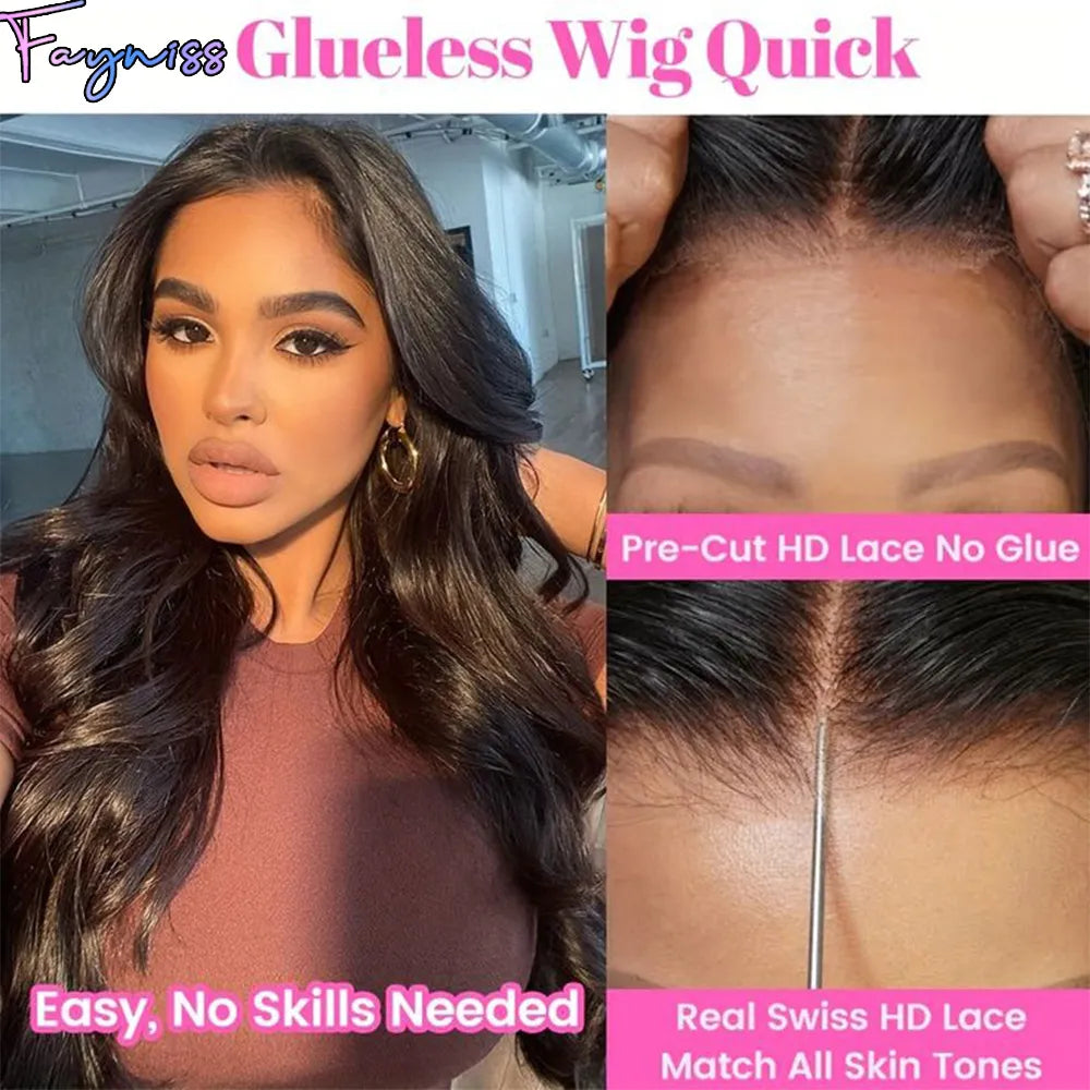 Wigs For Women Undetectable 4x4 Ready To Go Human Hair Wigs Pre Cut Lace Closure Wig