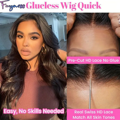Wigs For Women Undetectable 4x4 Ready To Go Human Hair Wigs Pre Cut Lace Closure Wig