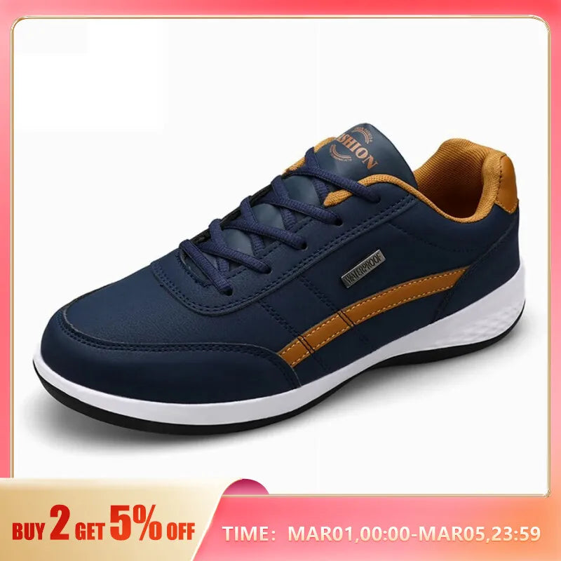 Fashion Casual Shoes Mens Outdoor Tennis Sneakers Lightweight Comfortable Lace Up PU Trainer Size Smaller Than Normals for Men