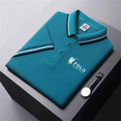 Men Breathable T-Shirt Business And Leisure POLO Shirt Summer New Fashion Short Sleeve Clothes Solid Color Comfortable Pullovers