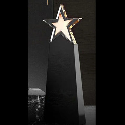 CustomizedFive-Pointed Star Crystal Trophy, Gold Silver Copper, Celebration Gift, Competition Award, Staff Meeting Souvenir, 1Pc