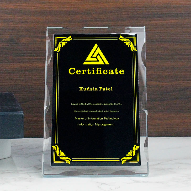 Free Customized Crystal Trophy Certificate Dance Competition Awards Gifts Home Room Decoration Accessory
