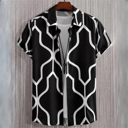 Simple Men's Shirts 3d Patchwork Printing High-Quality Men's Clothing Street Designer Short Sleeved Beach Party Hawaiian Shirts