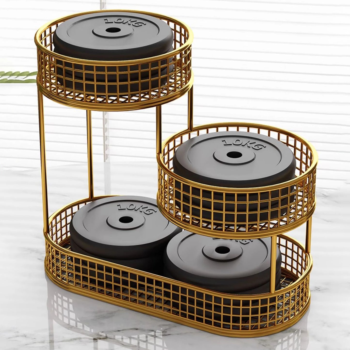 Countertop Fruit Basket Serving Stand, Counter Top Serving Tray, Space Saving Stand Serving Bowl Metal Wire Storage Basket