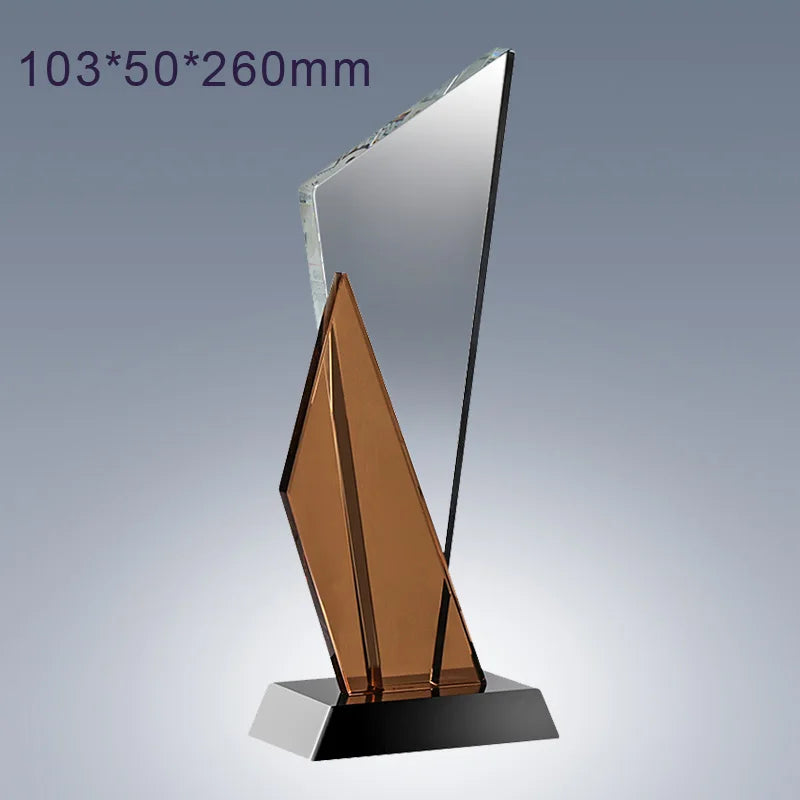 Creative Customized K9 Crystal Trophy, Engraved Upscale Authorization Plate, Honor Award, Excellent Employee Trophy, 1Pc