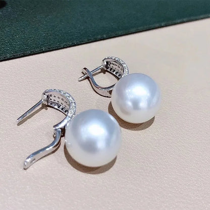 Huitan Luxuryr Women Silver Color Temperament Elegant Lady Earrings Wedding Pashion Jewelry