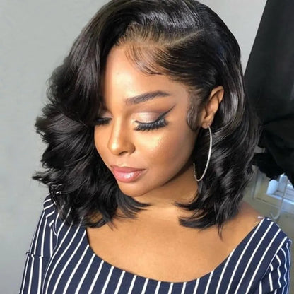 Brazilian Body Wave Short Bob Wig 13x4 Lace Front Human Hair Wigs for Women
