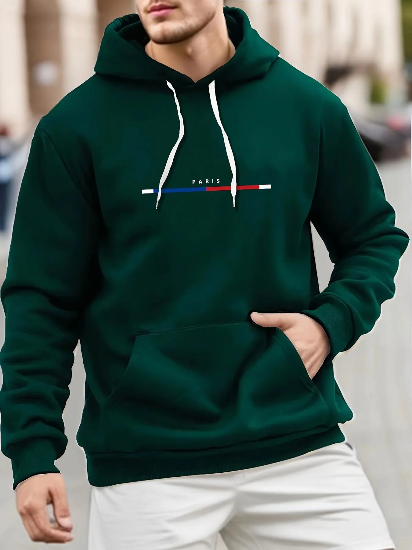 Paris Print Hoodies Tshirt COTTON For Men Casual Autumn Winter