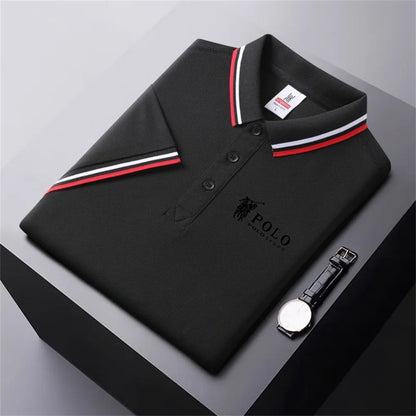 Men Breathable T-Shirt Business And Leisure POLO Shirt Summer New Fashion Short Sleeve Clothes Solid Color Comfortable Pullovers