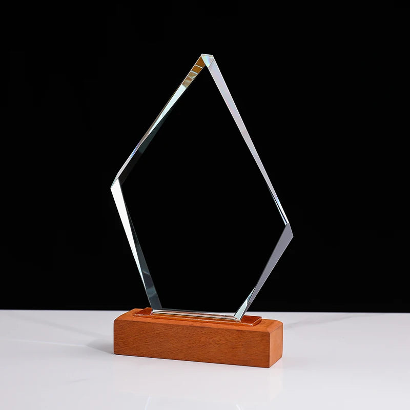 Hot Sell Crystal Trophy Free Custom Engraving Logo Annual Outstanding Staff Award Business Event Souvenir Winner Prize Gifts