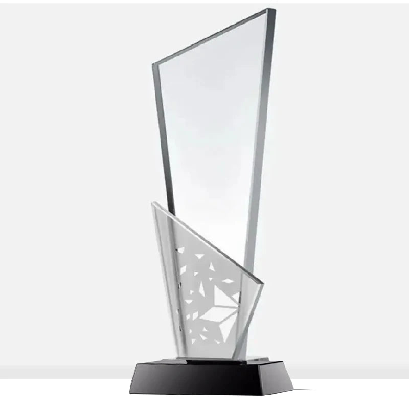 Customized Creative Crystal Trophy, High Honor Souvenir, Excellent Employee Enterprise Competition Awards, Blue, Home Decor, 1Pc