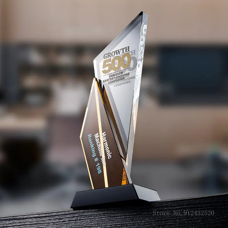 Creative Customized K9 Crystal Trophy, Engraved Upscale Authorization Plate, Honor Award, Excellent Employee Trophy, 1Pc