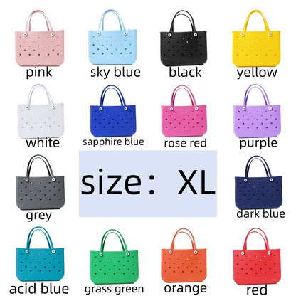 Extra Large Bogg Bag Summer EVA Beach Bag Basket Women Picnic Tote Bag Holes Waterproof Handbag Pouch Shopping Shoulder Bag