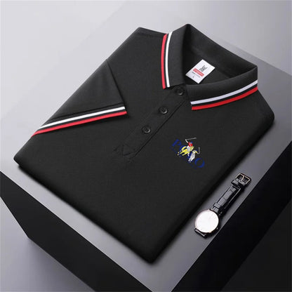 Men Breathable T-Shirt Business And Leisure POLO Shirt Summer New Fashion Short Sleeve Clothes Solid Color Comfortable Pullovers