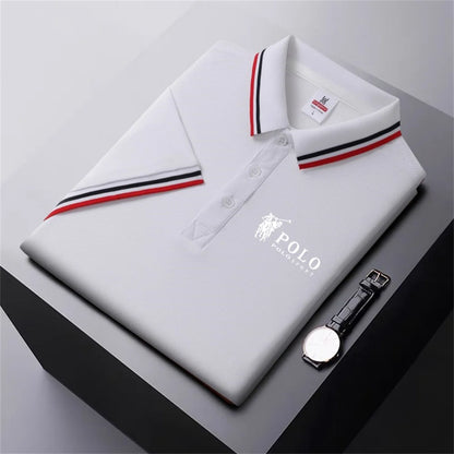 Men Breathable T-Shirt Business And Leisure POLO Shirt Summer New Fashion Short Sleeve Clothes Solid Color Comfortable Pullovers