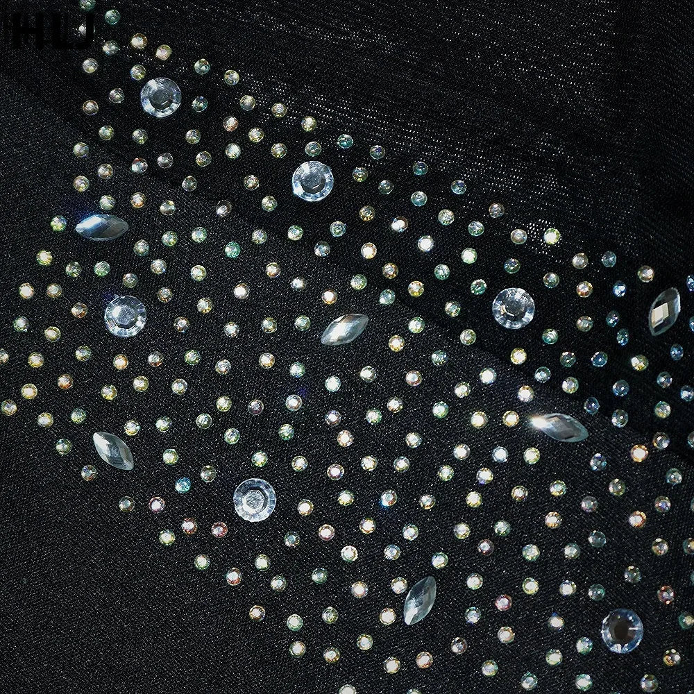 Sexy Luxury Rhinestone Mesh Patchwork Evening Party Dresses Women Round Neck Sleeveless Bodycon Vestidos Female Clothing New