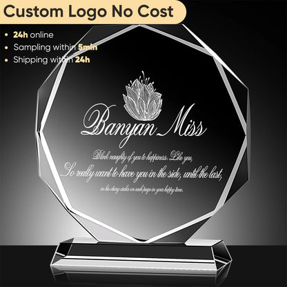 1PCS Free Customized Crystal Trophy  Decorative Golf Blank Crystal Trophy Children's Trophy Desktop Decoration