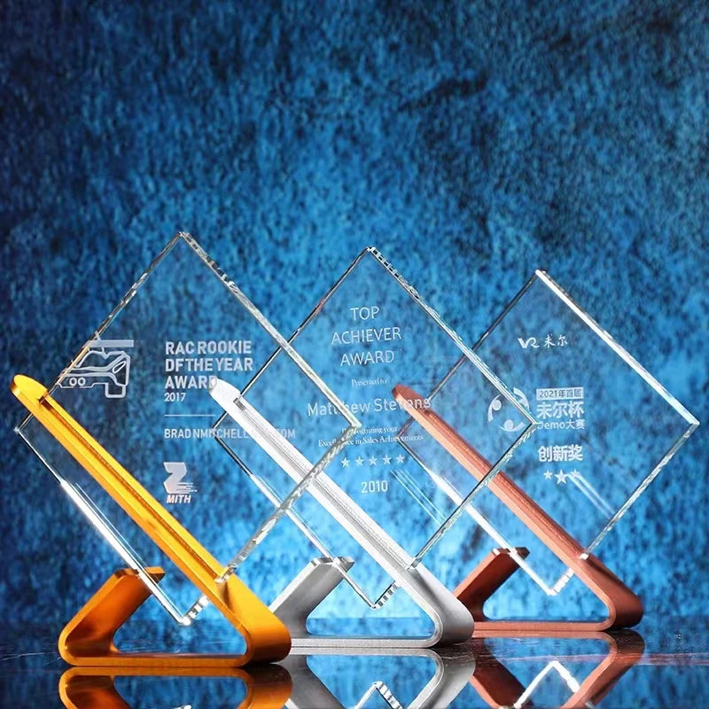 Metal Crystal Crystal Trophy Custom Engraving LOGO Text Personalized Gifts Souvenir Champion Awards Cup Crystal Crafts